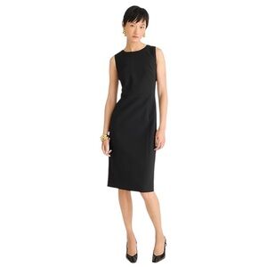 NEW‎ J. CREW Sheath Dress in Four-Season Stretch Sleeveless in Black Size P2